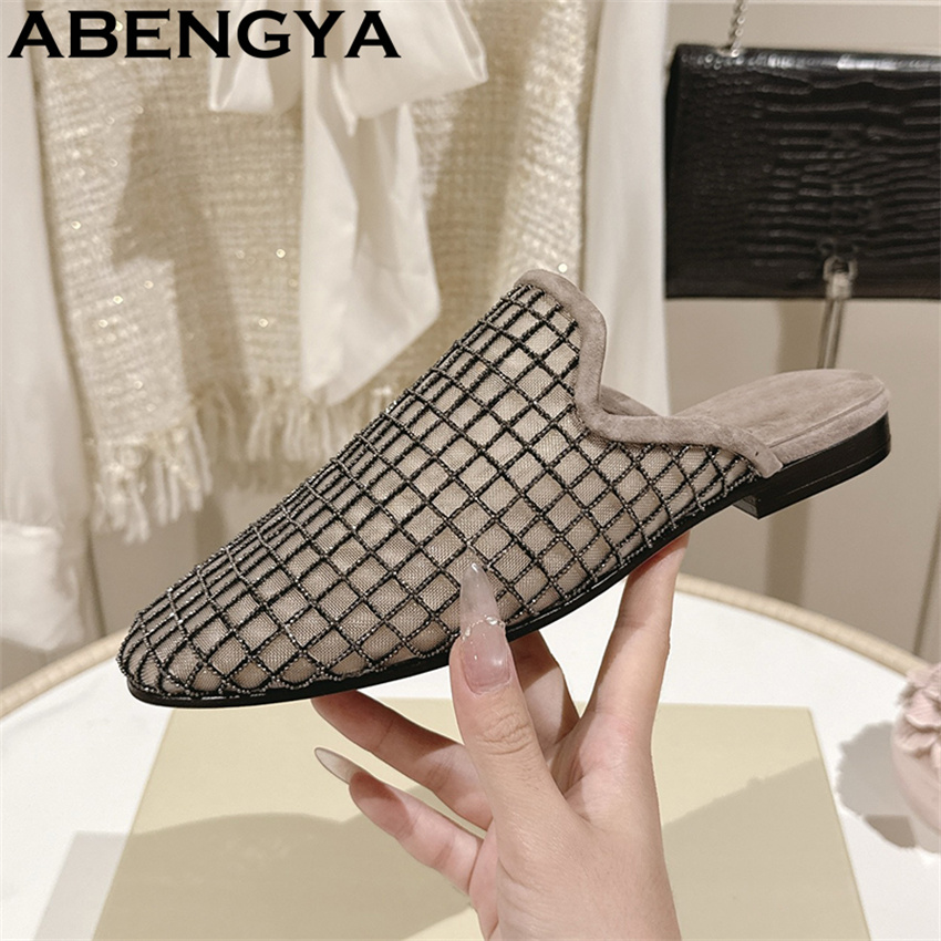 Ethnic And Fashion - Ciabatte piatte con punta tonda in