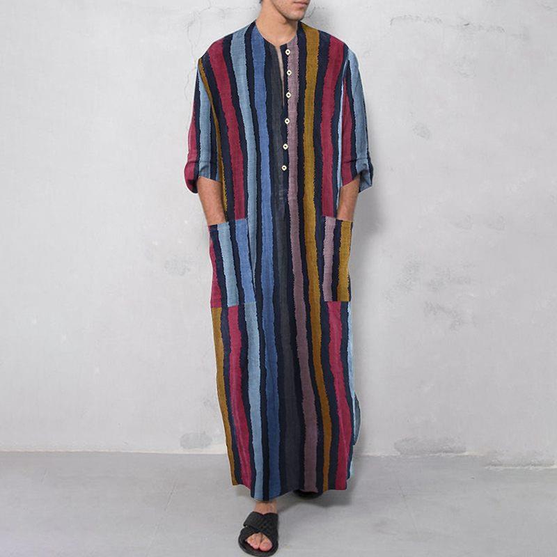 Ethnic Fashion Wear - Camicia Lunga da Uomo a Righe
