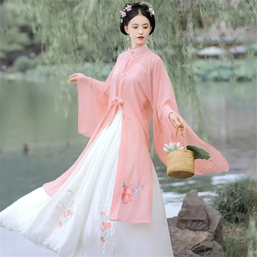 Ethnic Fashion Show - Abito Tradizionale Cinese Rosa Arancione Verde