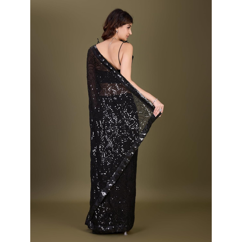 Sari in Georgette con Ricami d - Saree Georgette Women recensione e prezzo